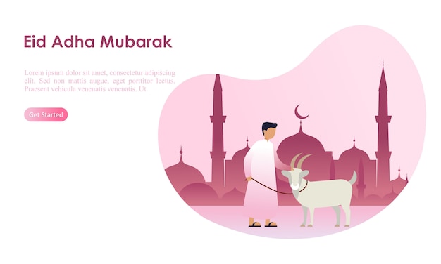 Eid adha mubarak y plantilla de hajj