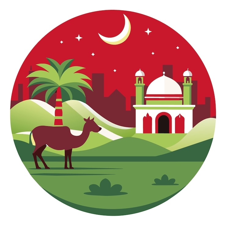 Vector eid al adha hermoso diseño de ilustración eid mubarak