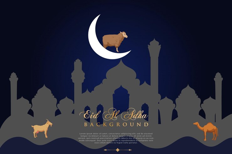 Eid al adha mubarak festival islámico fondo de redes sociales