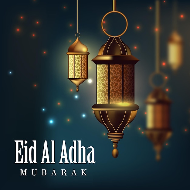 Eid al adha mubarak con linterna