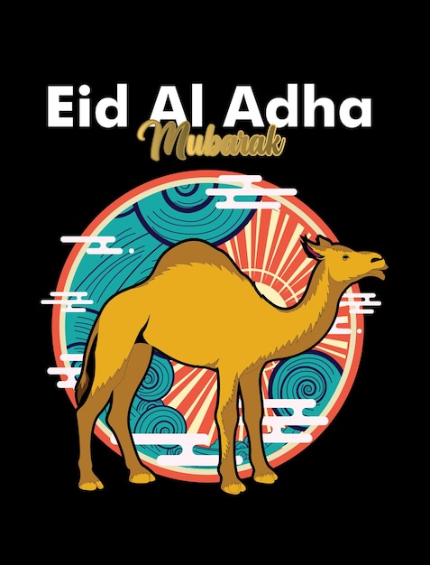 Eid al adha vector con objeto de granja de animales