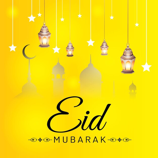 Vector eid al fitr eid mubarak el trasfondo