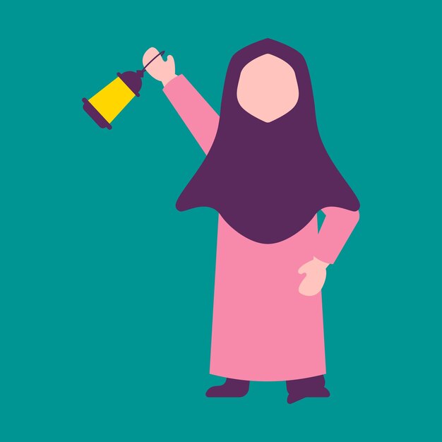 eid al fitr niños con linterna