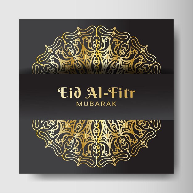 Eid alfitr con diseño de fondo de mandala para su logotipo de banner de postal de fecha