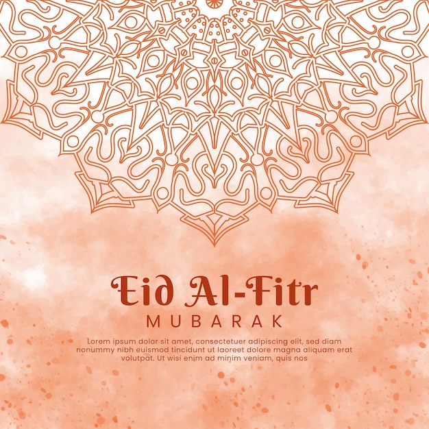 Eid alfitr con mandala y fondo de acuarela Ilustración abstracta