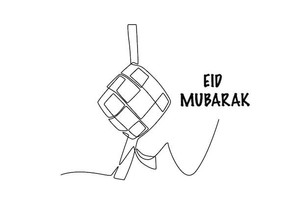 Eid ketupat Eid mubarak concaept dibujo en línea