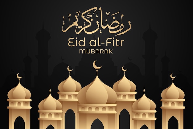 Eid Mubarak Año Nuevo Islámico fondo con velas y luna