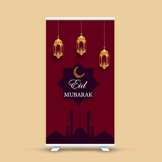 Eid mubarak celebración decorativa