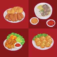 Vector eid mubarak comida indonesia lebaran