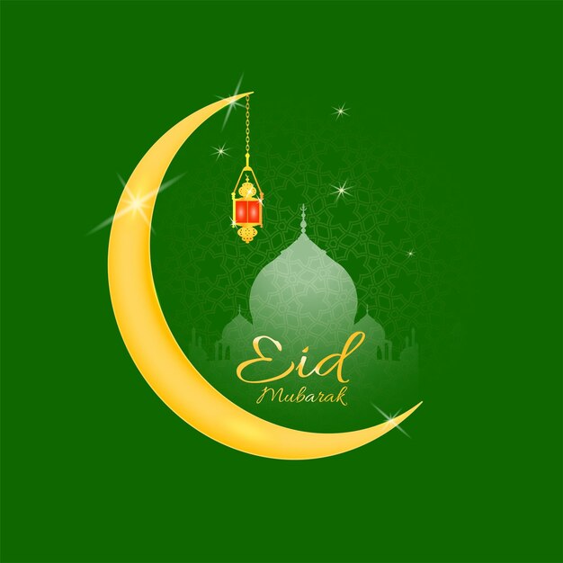 Eid Mubarak como caligrafía de texto y corán lunar y linterna, un festival ampliamente celebrado en todo el mundo vector abstracto hajj eid al adha bakri eid eid ul adha