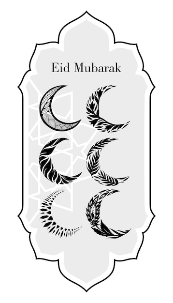 Eid Mubarak conjunto de lunas