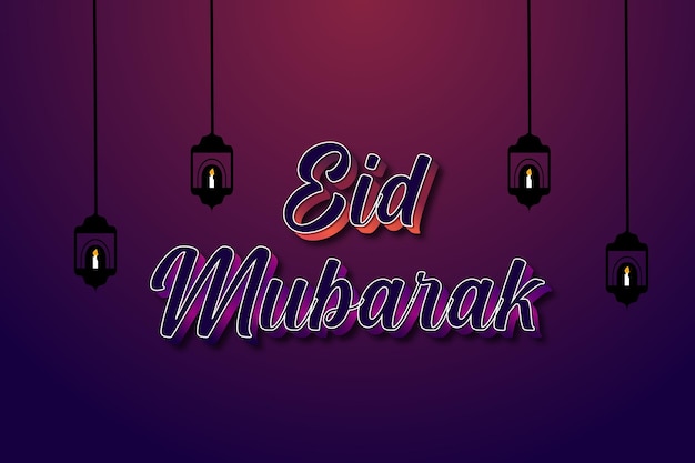 Eid mubarak efecto de texto editable
