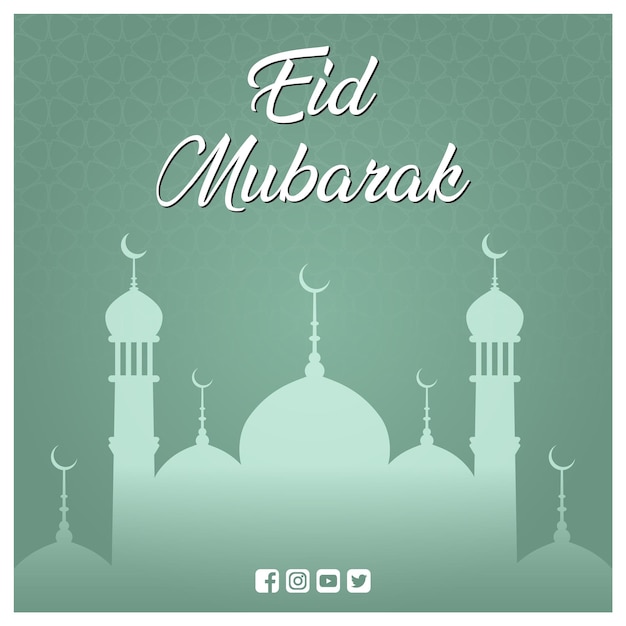 Eid mubarak eid alfitar plantilla de diseño de publicación en redes sociales