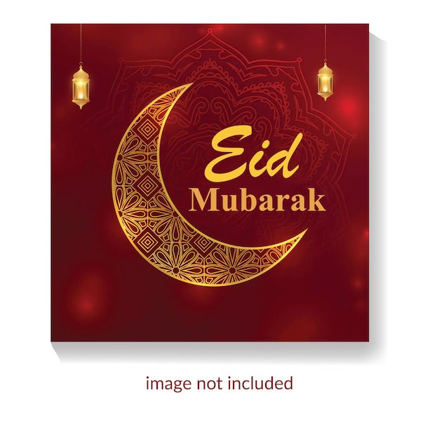 Eid Mubarak y EID UL fitr banner de las redes sociales o plantilla de publicación de Instagram