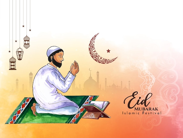 Eid mubarak festival musulmán cultural diseño de fondo islámico