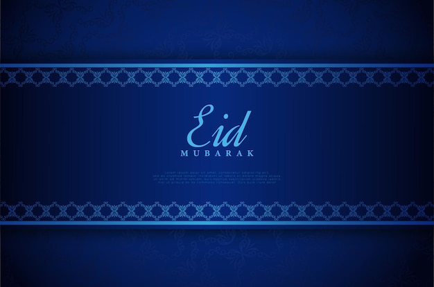 Eid mubarak fondo azul de lujo