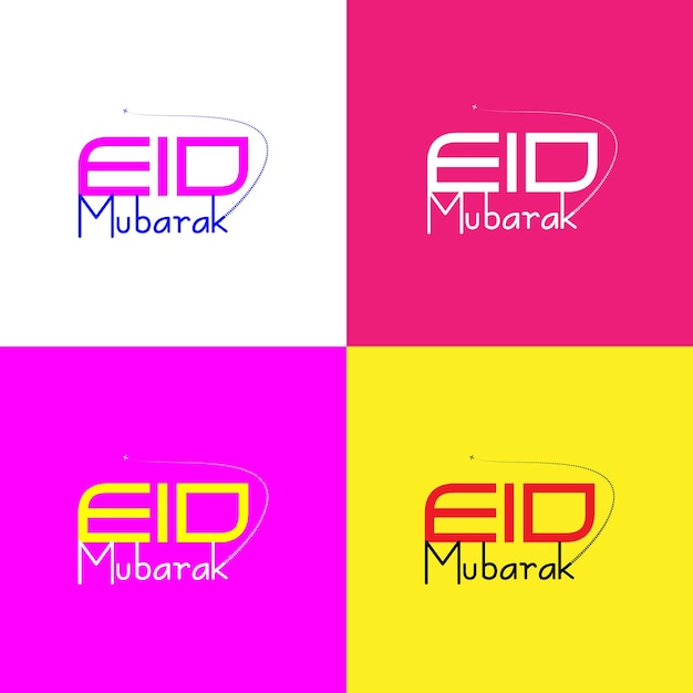 Eid Mubarak letras escritas a mano caligrafía vectorial