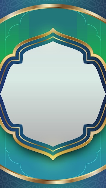 Eid Mubarak Ramadan Kareem plantilla de retrato de fondo vectorial islámico 9x16