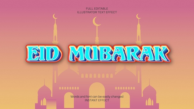 Vector eid mubarak text effect