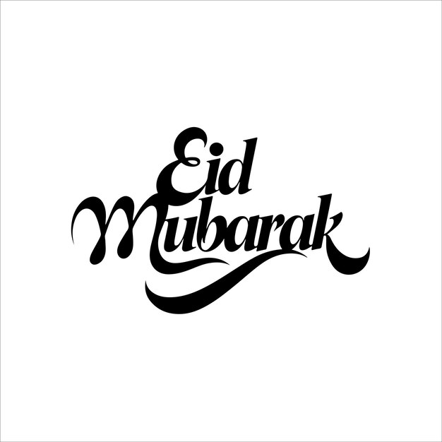 Eid Mubarak tipografía diseño vectorial de texto