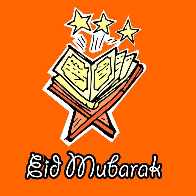 Eid Mubarak, vector de etiqueta de icono