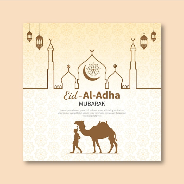 Eidaladha mubarak plantilla de diseño de banner de publicaciones en las redes sociales