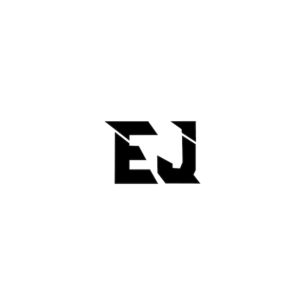 EJ monograma logotipo diseño carta texto nombre símbolo monocromo logotipo alfabeto carácter simple logotipo