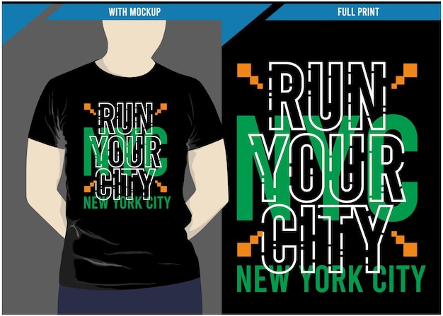 Ejecuta el diseño de camiseta de tipografía de tu ciudad para imprimir