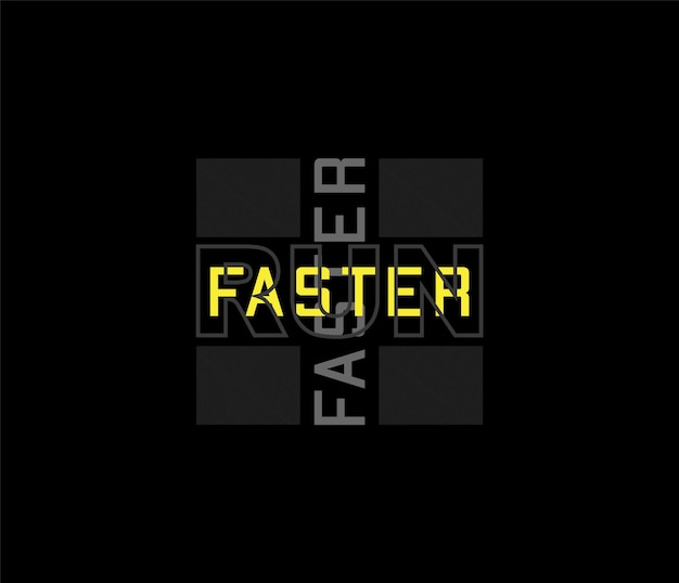 Ejecutar más rápido el vector de eslogan motivacional para impresiones de camisetas, carteles, arte de pared y más