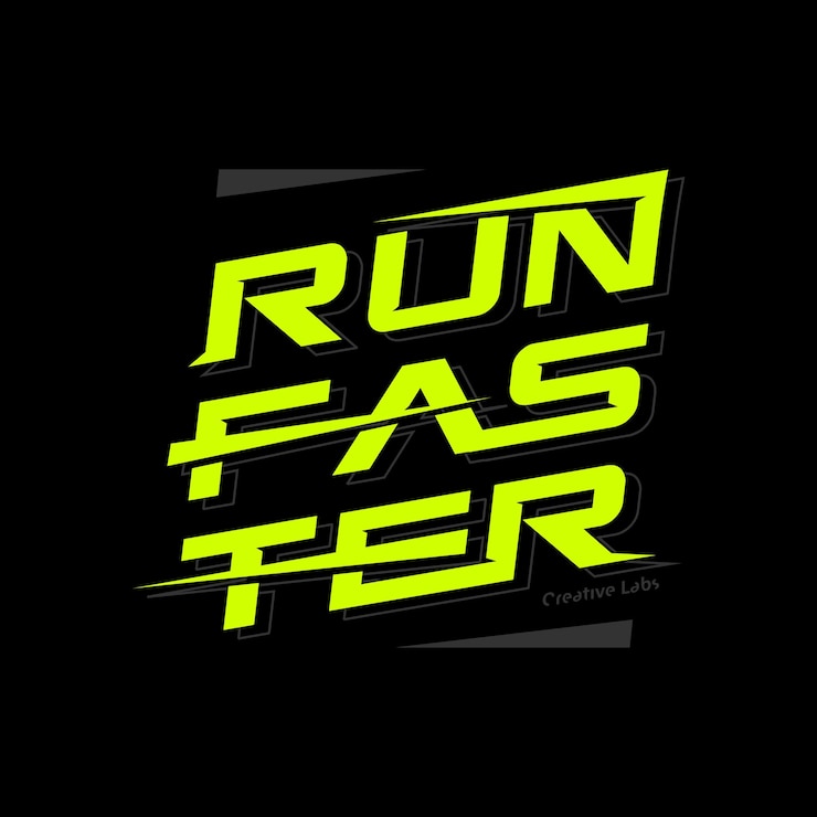 Vector ejecute una tipografía más rápida para el vector premium de camiseta impresa