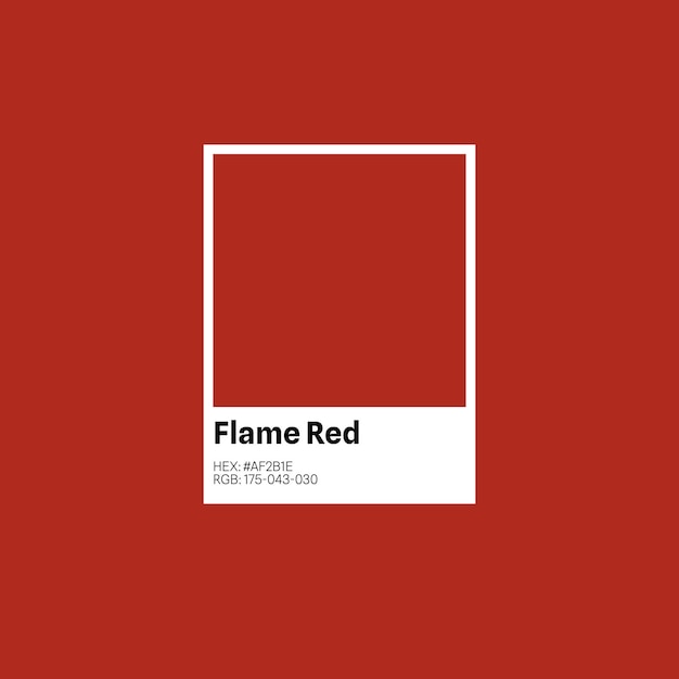 Ejemplo de un color HEX RGB con el nombre de color Rojo Llama