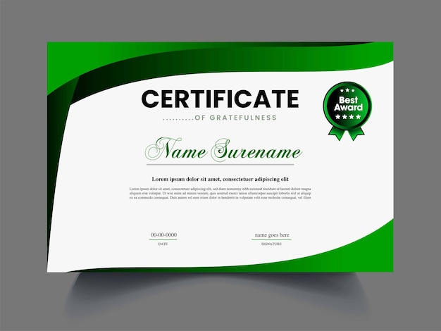 Ejemplo de diseño de certificado único moderno