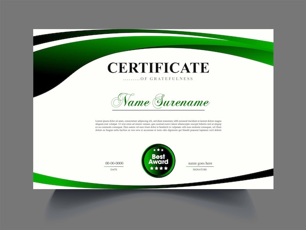 Ejemplo de diseño de certificado único moderno