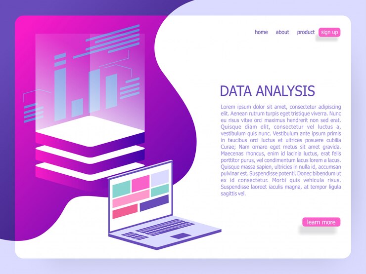 Vector ejemplo de diseño isométrico de análisis de datos