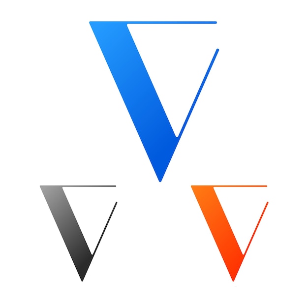 Vector ejemplo de diseño del logotipo de la letra v