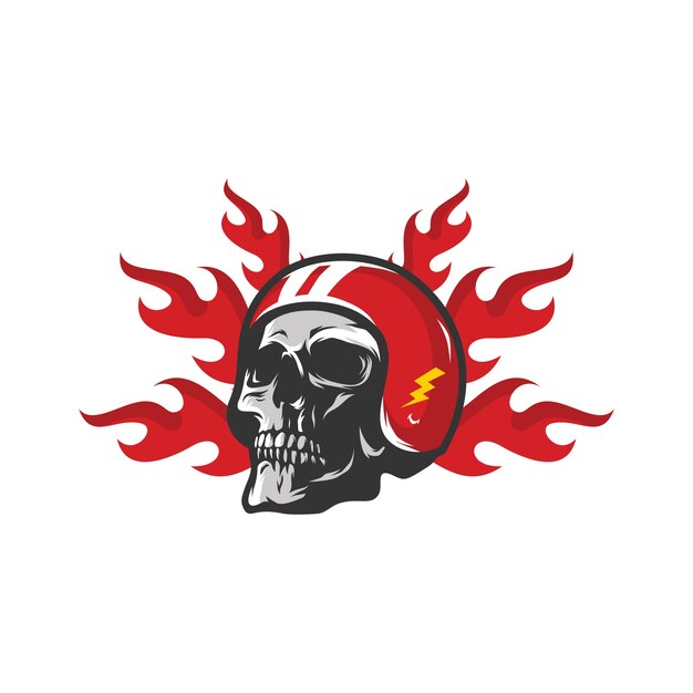 Ejemplo del diseño del vector de la mascota del logotipo del taller del cráneo