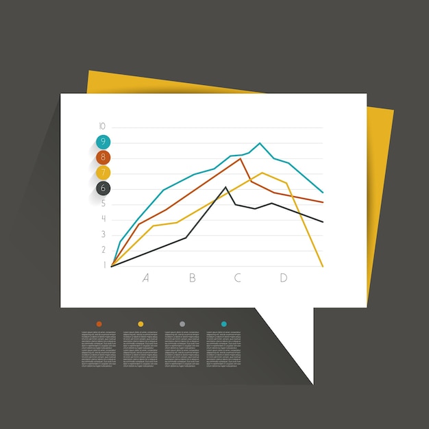 Vector ejemplo de gráfico de diseño plano empresarial. tabla de infografía.