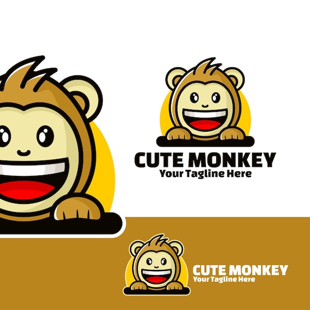 Ejemplo lindo del arte del mono del logotipo