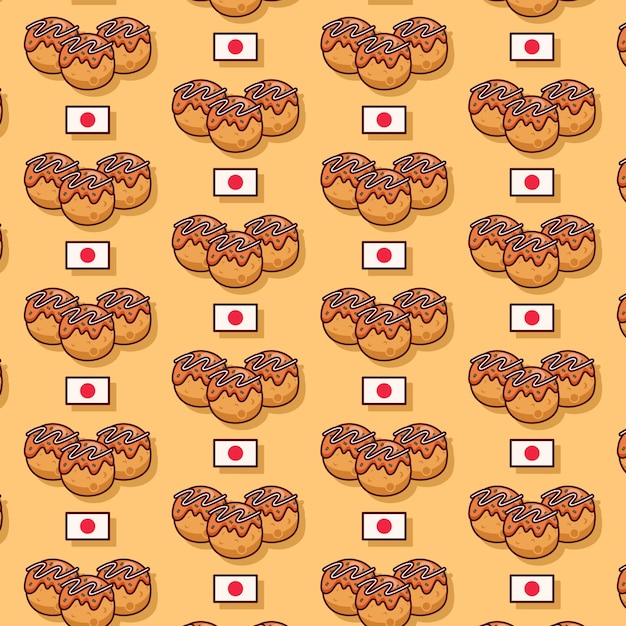 Vector ejemplo lindo de la comida del modelo del takoyaki