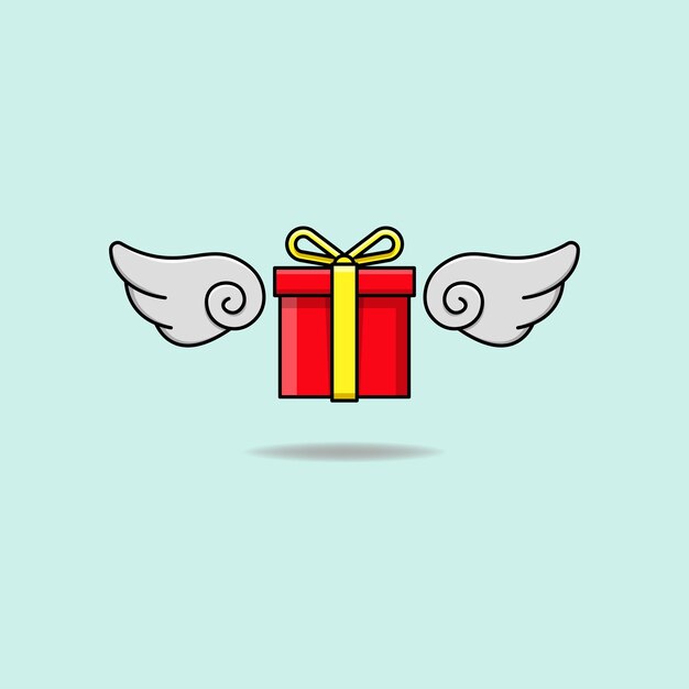 Vector ejemplo lindo del diseño de la caja de regalo del vuelo