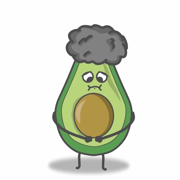 Ejemplo lindo del diseño de la plantilla del vector del carácter del aguacate