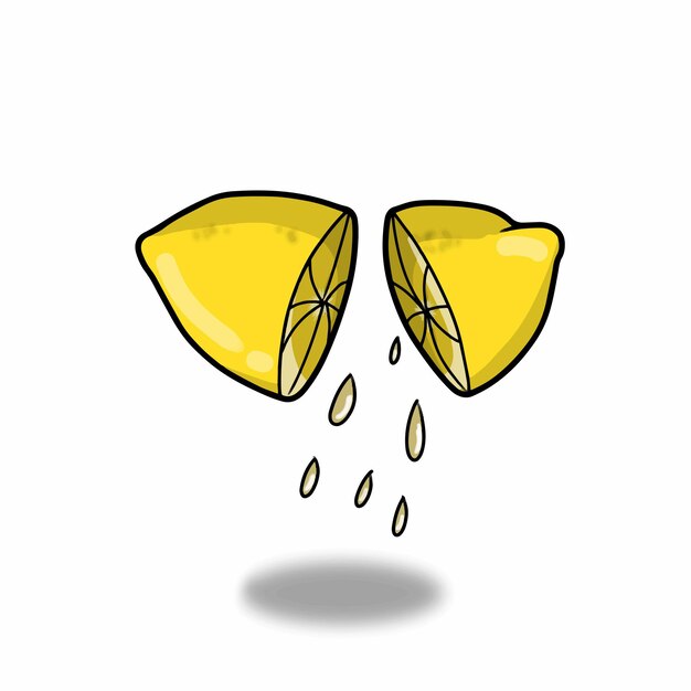 Ejemplo lindo del diseño de la plantilla del vector del carácter de la fruta del limón