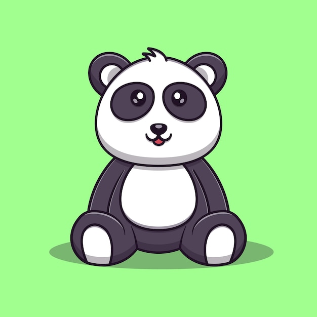 Ejemplo lindo del icono del vector de la historieta de la panda. Icono animal concepto vector aislado. estilo de dibujos animados plana