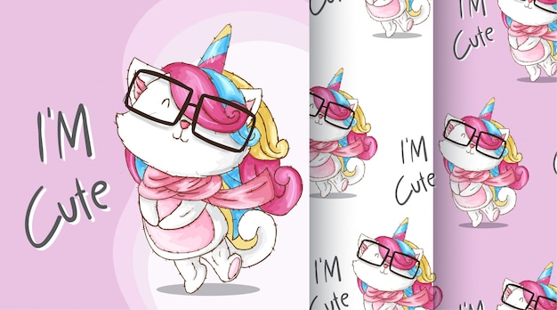 Vector ejemplo lindo del modelo de caticorn