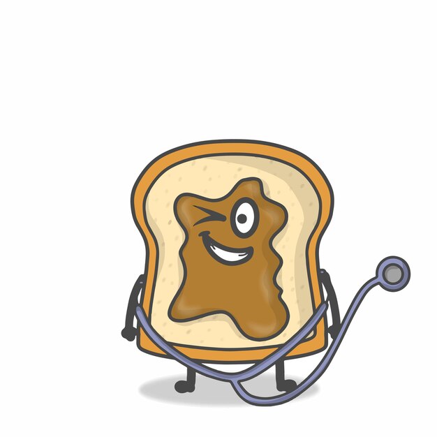 Ejemplo lindo de la plantilla del diseño del vector del carácter de la tostada