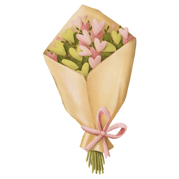 Ejemplo lindo del ramo de flores de san valentín