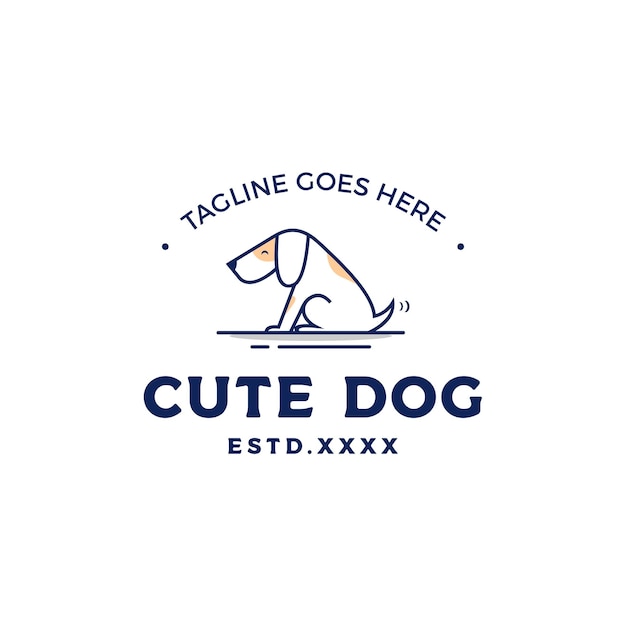 Ejemplo lindo del vector del diseño del logotipo del perro
