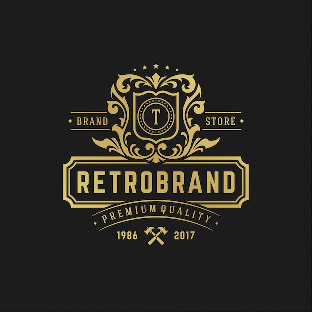 Ejemplo de lujo del vector de la plantilla del diseño del logotipo de la letra T.