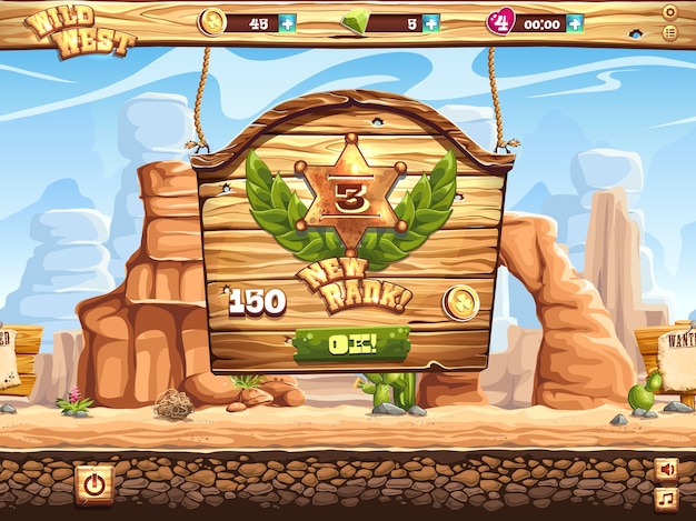 Ejemplo de rango de cambio de ventana en el juego Wild West