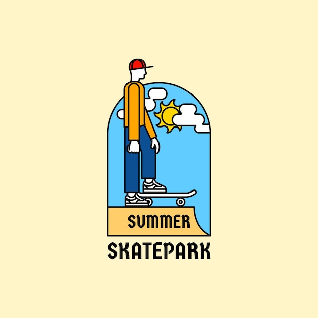 ejemplo simple del patinador joven del verano